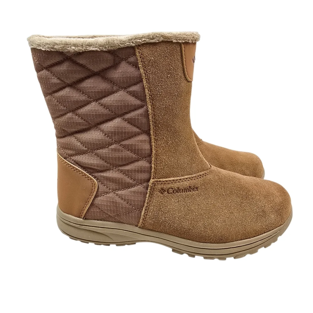 Columbia Women's Ice Maiden Slip III Waterproof Faux Fur Snow Boots Brown, Sz 8